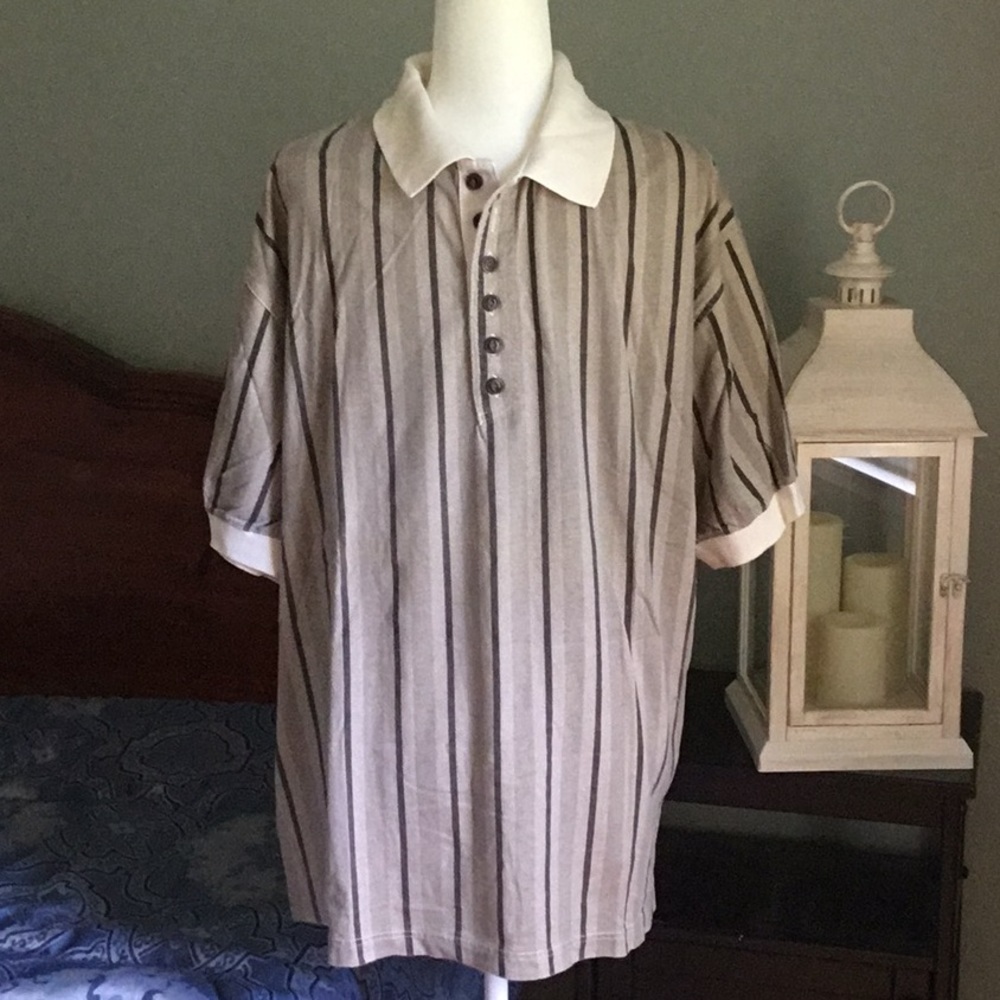 St. John’s Bay Y2K preppy striped polo golf shirt Size XL